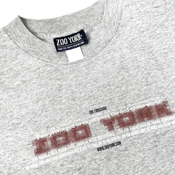 Zoo York Supreme Zoo Thousand T-Shirt Heather Grey Size M Vintage Y2k Streetwear - Picture 2 of 10